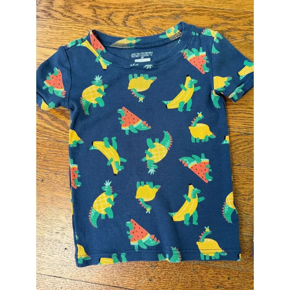Old Navy Boys' Fruit Dinosaurs Short John Pajamas Size 4